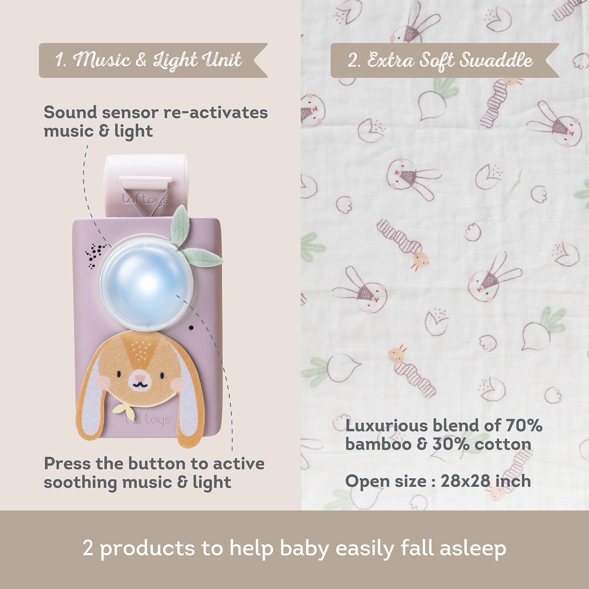 Bunny Soother & Swaddle Set