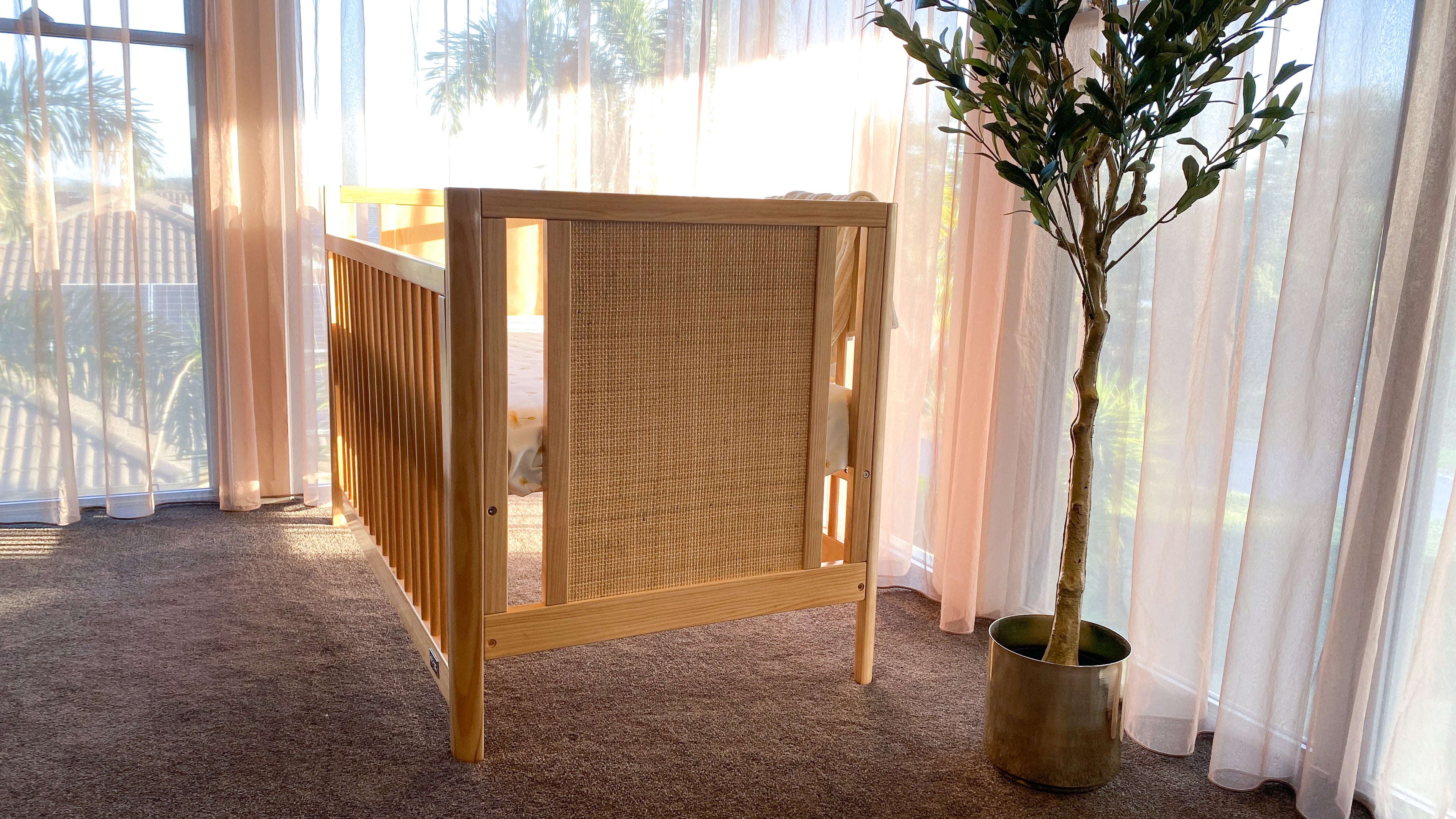 BABYHOOD Aliya Cot – Crafted from Premium New Zealand Pine- Natural