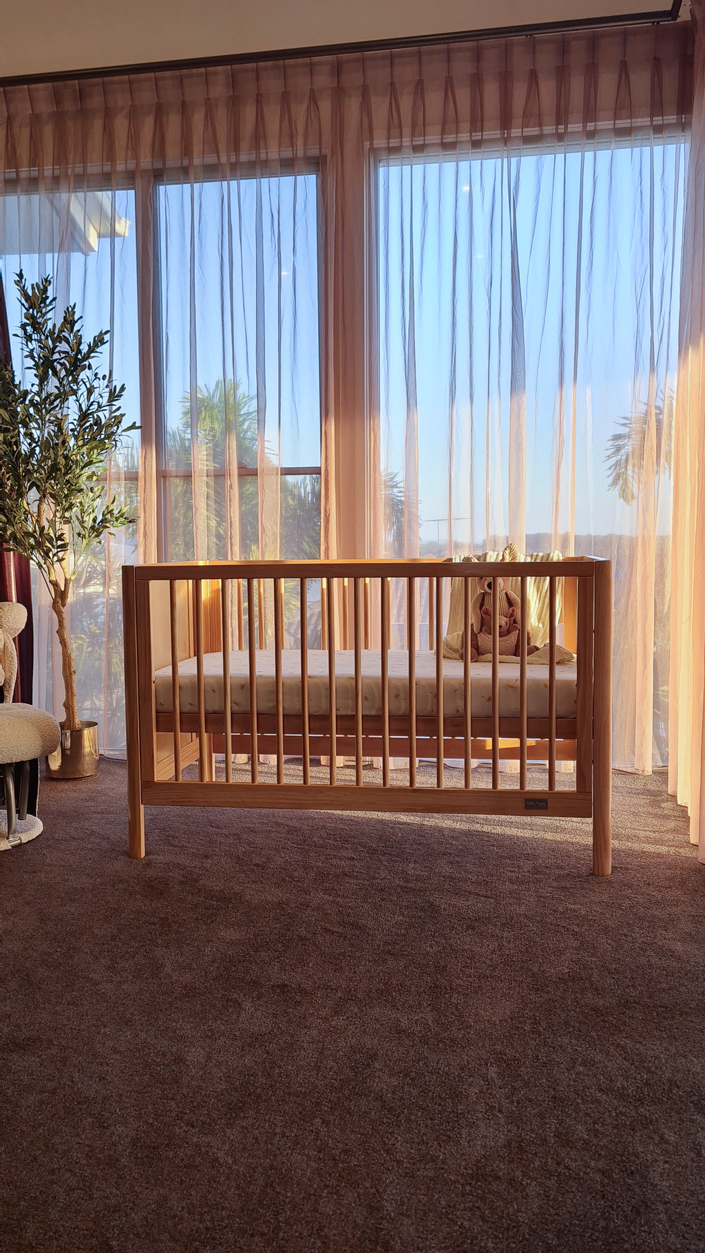 BABYHOOD Aliya Cot – Crafted from Premium New Zealand Pine- Natural
