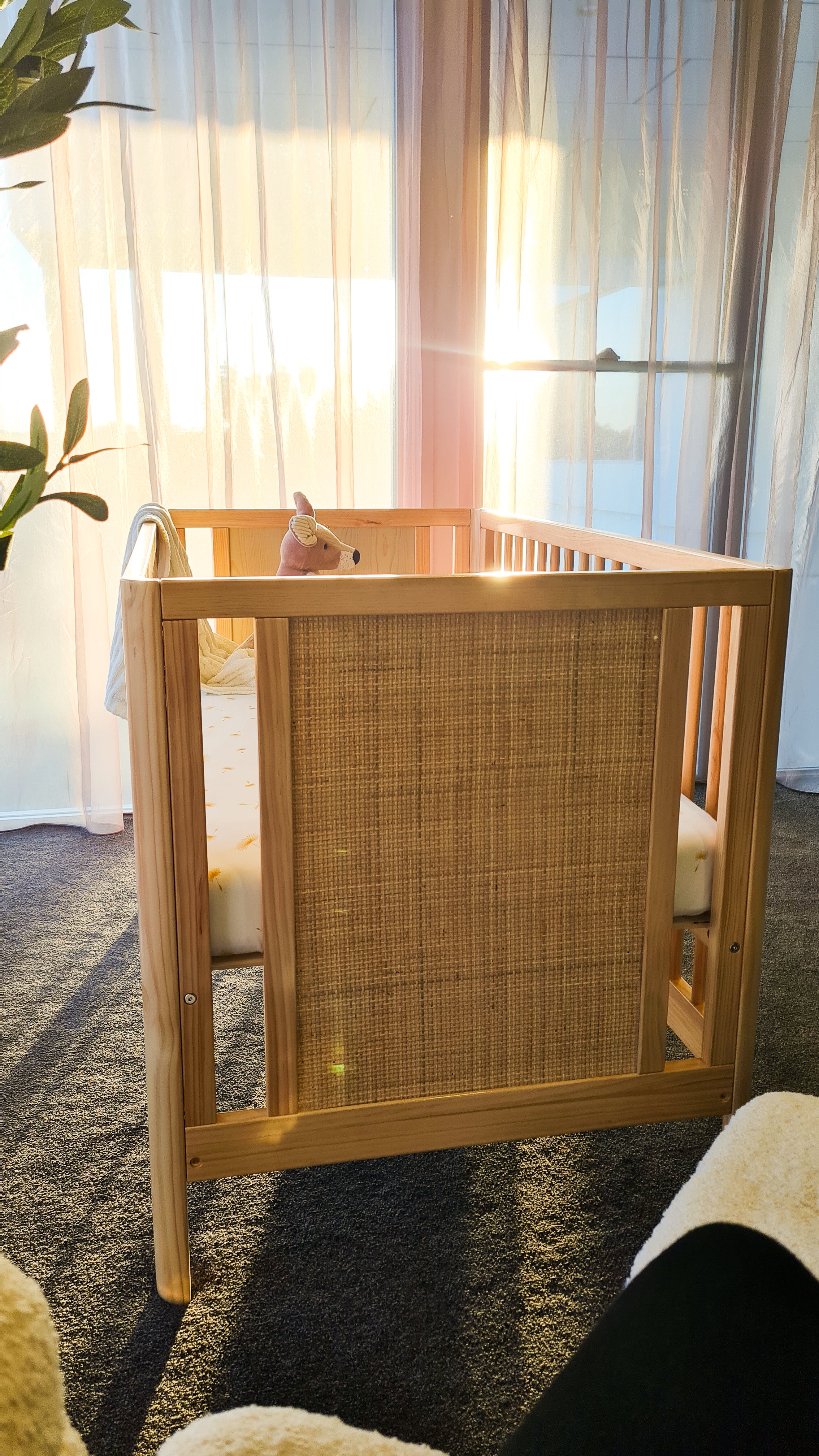 BABYHOOD Aliya Cot – Crafted from Premium New Zealand Pine- Natural