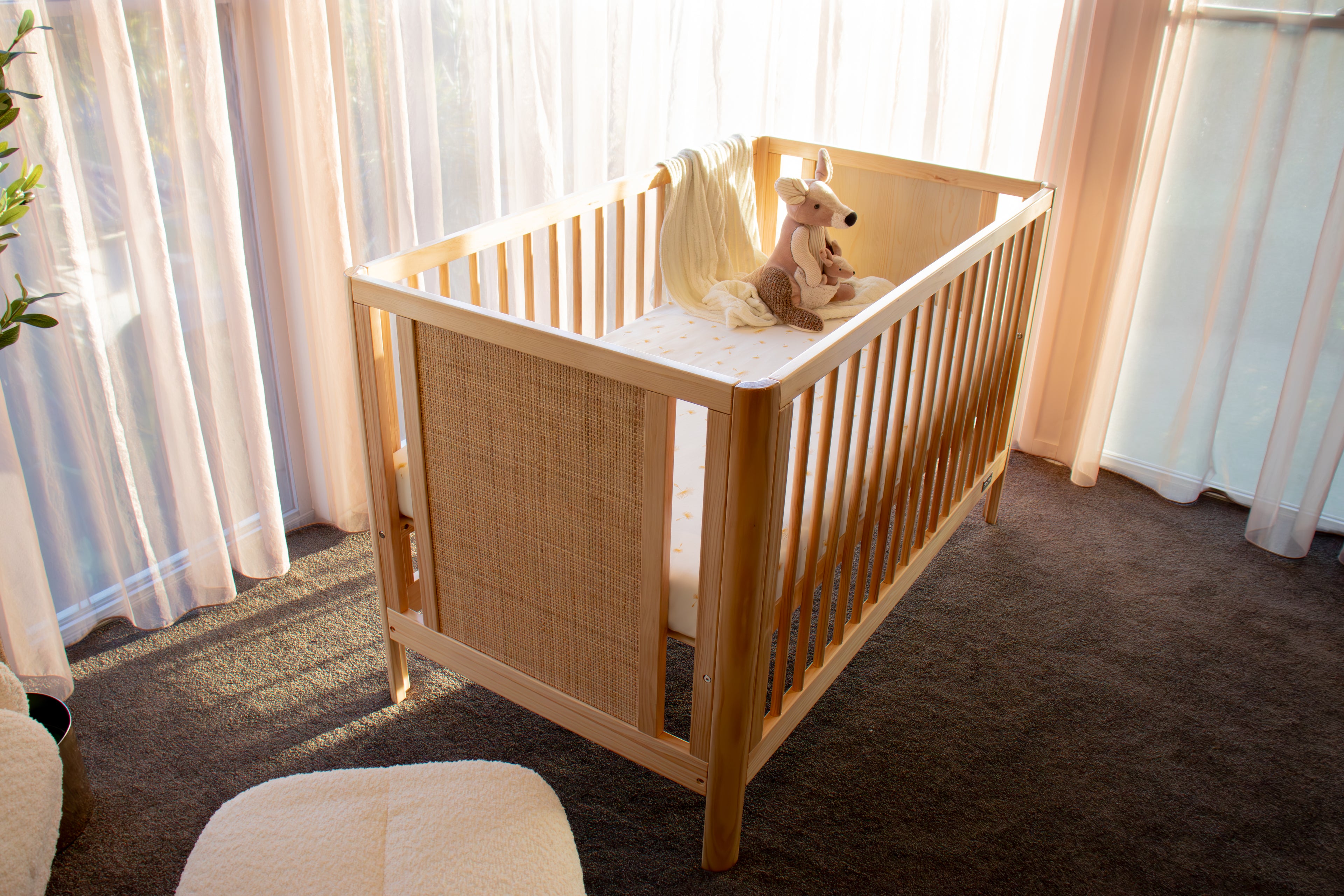 BABYHOOD Aliya Cot – Crafted from Premium New Zealand Pine- Natural