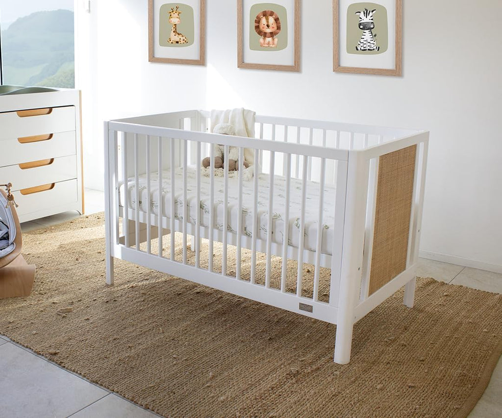BABYHOOD Aliya Cot – Crafted from Premium New Zealand Pine- White/Natural