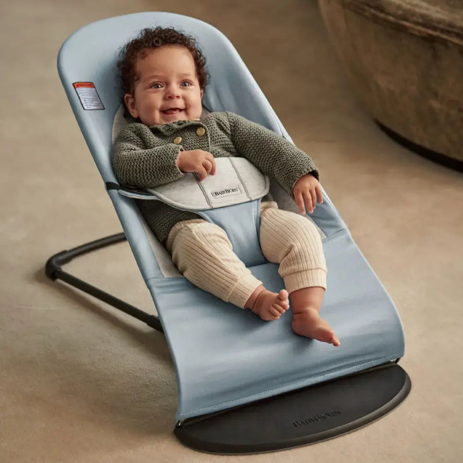 BabyBjörn Balance Soft Bouncer – Blue/Grey Woven/Jersey