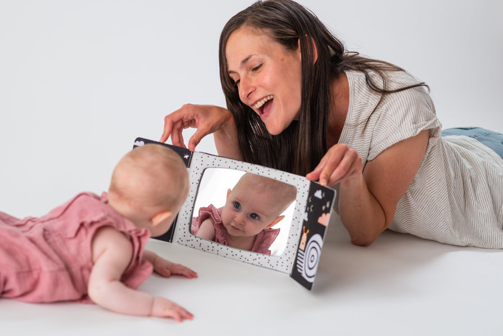 Tummy-Time Baby Mirror Book (Double-Sided High-Contrast)