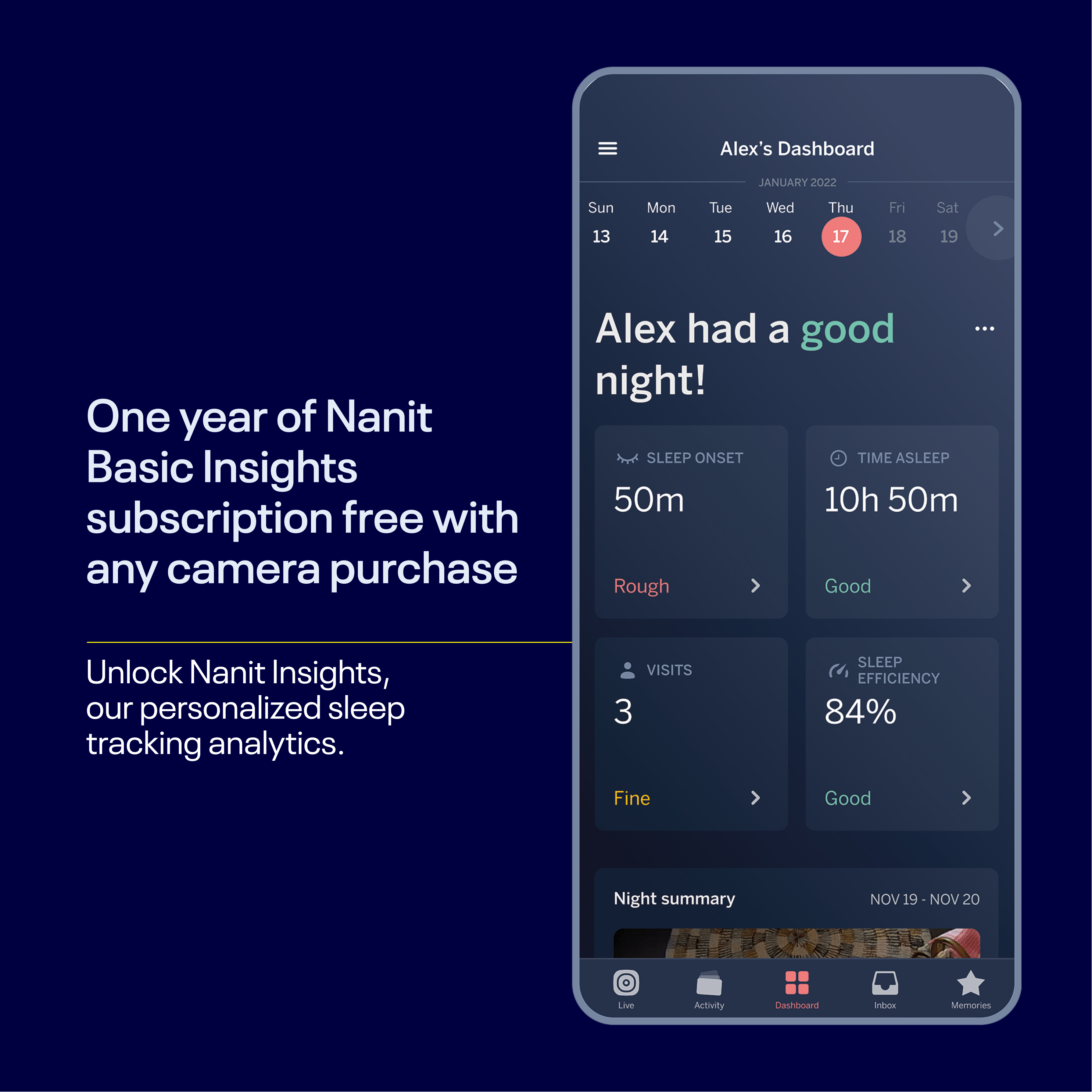 NANIT PRO BABY MONITOR + FLOOR STAND