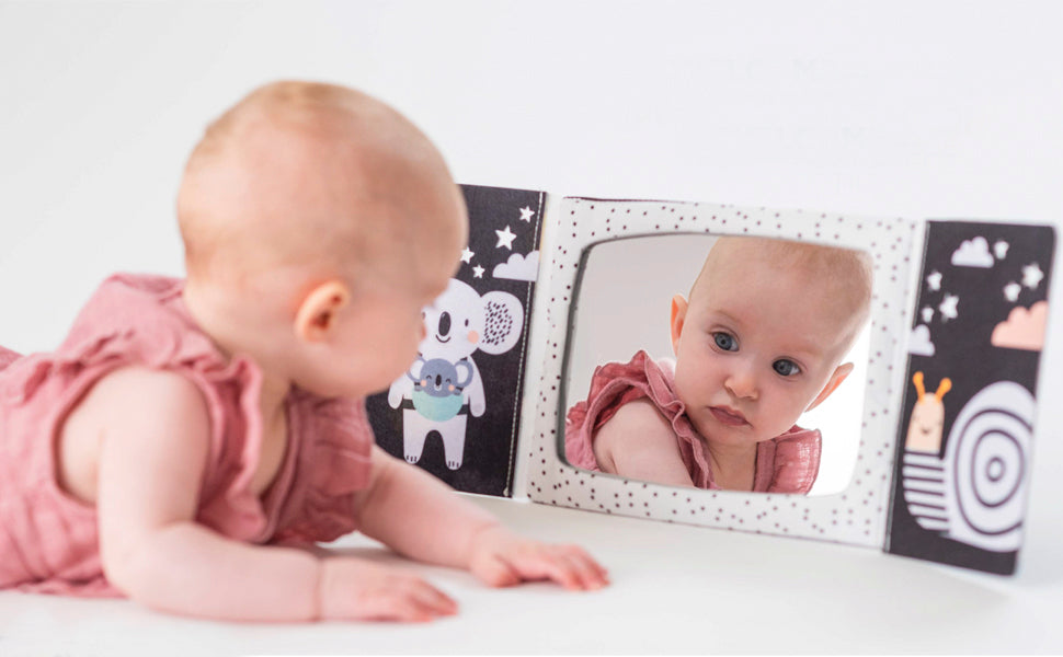 Tummy-Time Baby Mirror Book (Double-Sided High-Contrast)