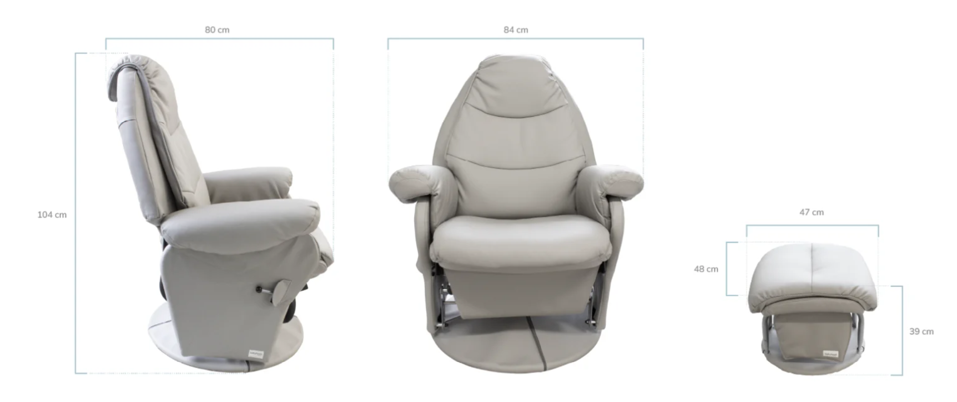 BABYHOOD - Vogue Feeding Glider Chair & Ottoman – Steel Gray Fabric